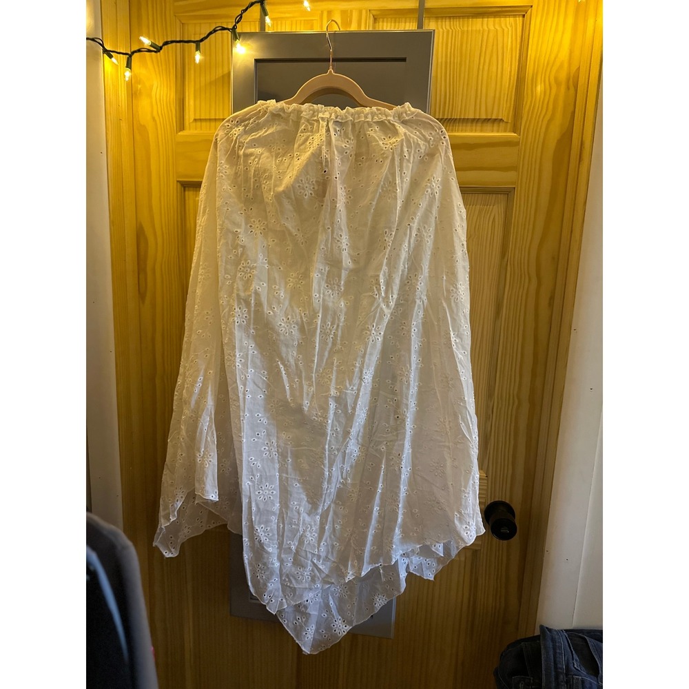 PrettyLittleThing White Eyelet Maxi Skirt Cotton CNH8714/42/58 US 6 - Picture 3 of 5
